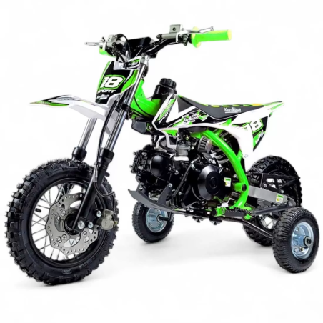 Dirt bike 70cc LMR Kidz 70cc 10/10" vert avec stabilisateur - LeMin...