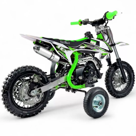Dirt bike 70cc LMR Kidz 70cc 10/10" vert avec stabilisateur - LeMin...