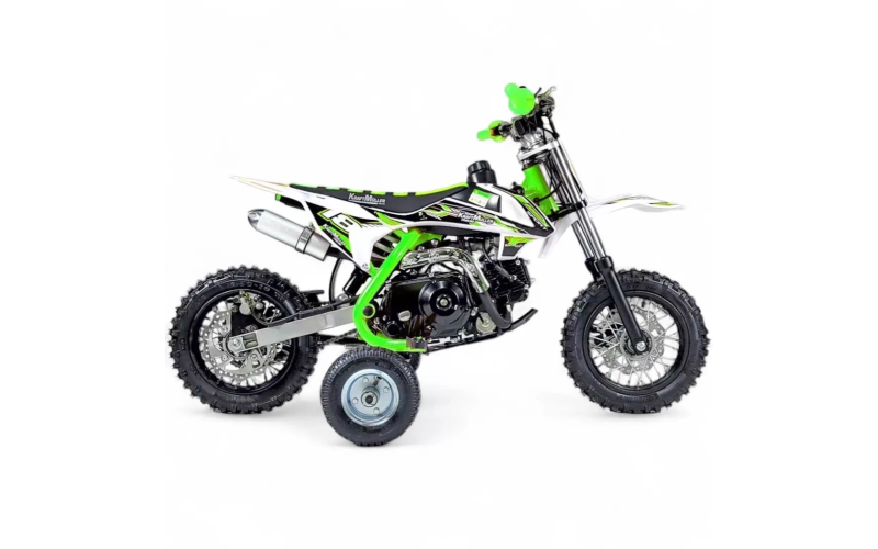 Dirt bike 70cc LMR Kidz 70cc 10/10" vert avec stabilisateur