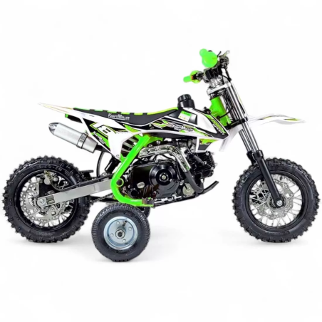 Dirt bike 70cc LMR Kidz 70cc 10/10" vert avec stabilisateur - LeMin...