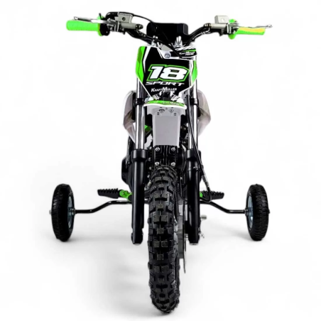 Dirt bike 70cc LMR Kidz 70cc 10/10" vert avec stabilisateur - LeMin...