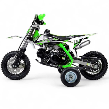 Dirt bike 70cc LMR Kidz 70cc 10/10" vert avec stabilisateur - LeMin...
