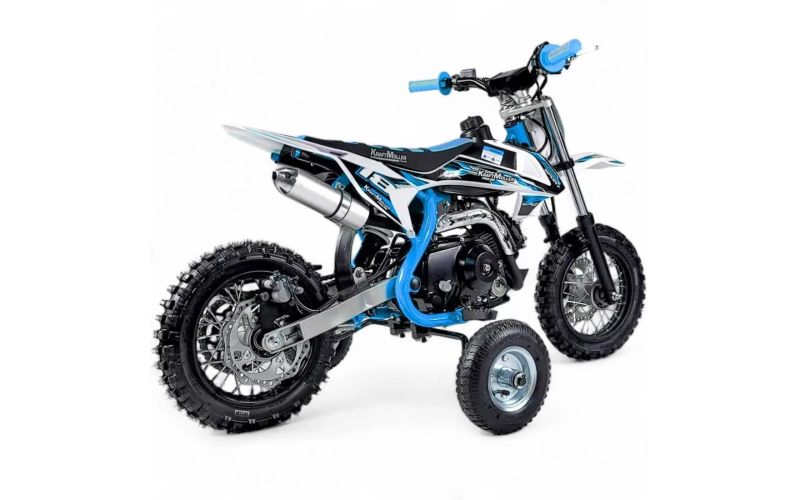 Dirt bike 70cc LMR Kidz 70cc 10/10" avec stabilisateur - bleu