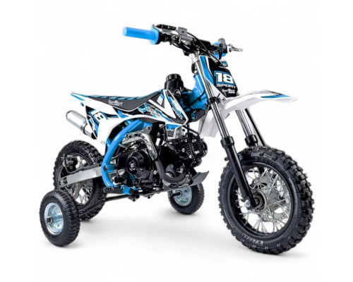 Dirt bike 70cc LMR Kidz 70cc 10/10" avec stabilisateur - bleu