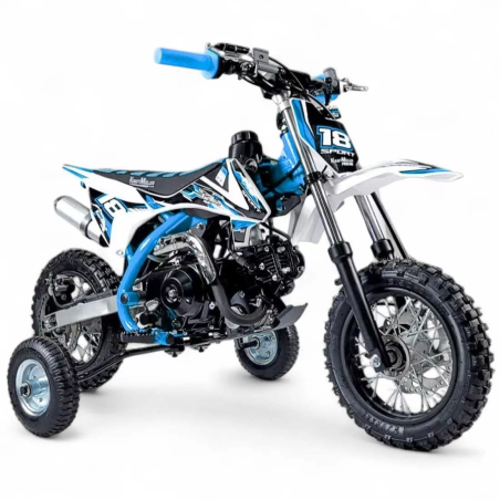 Dirt bike 70cc LMR Kidz 70cc 10/10" avec stabilisateur - bleu - LeM...