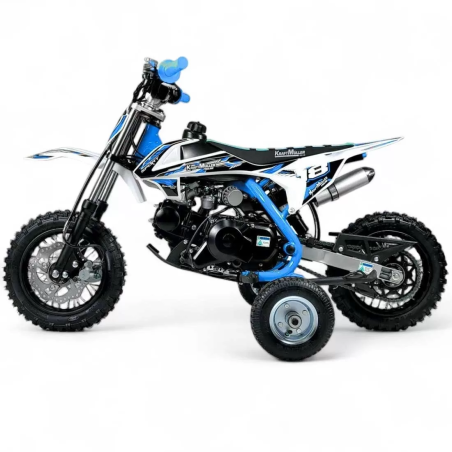Dirt bike 70cc LMR Kidz 70cc 10/10" avec stabilisateur - bleu - LeM...