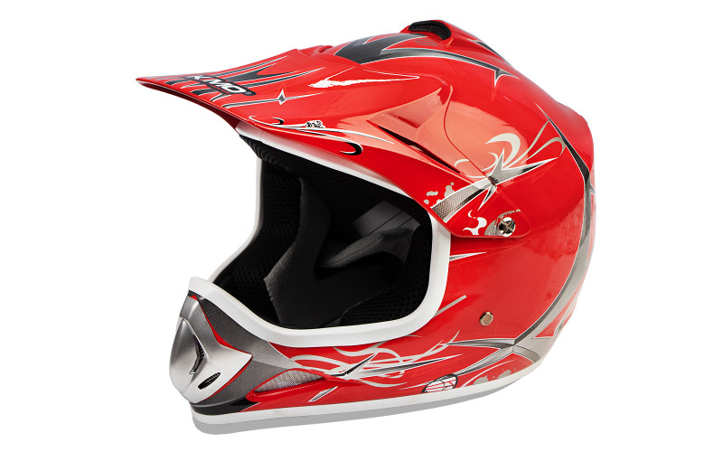 Casque enfant cross KIMO brillant - rouge