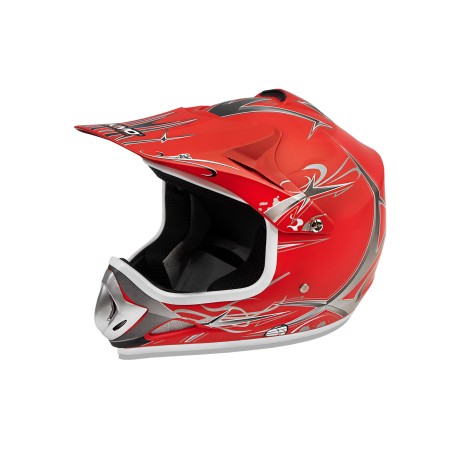 Casque enfant cross KIMO mat - rouge