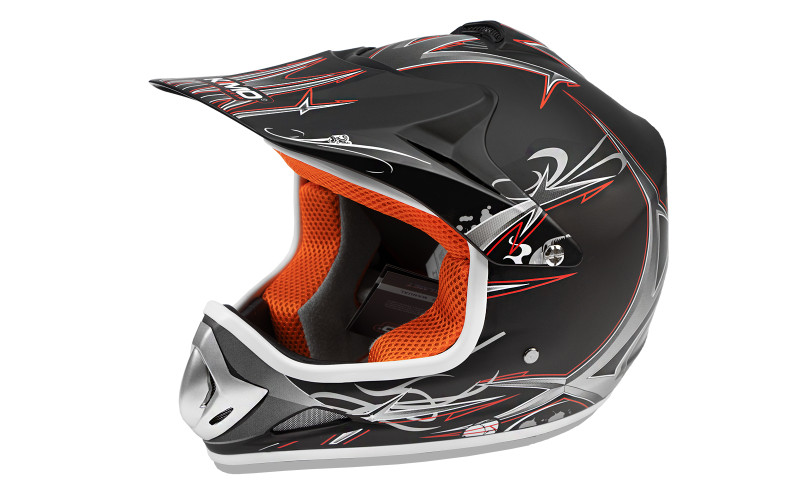 Casque enfant cross KIMO mat - noir