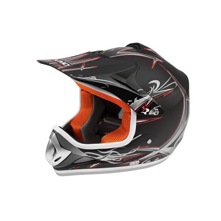 Casque enfant cross KIMO mat - noir