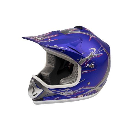 Casque enfant cross KIMO mat - bleu