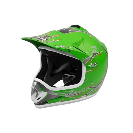 Casque enfant cross KIMO brillant - vert