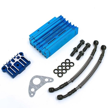 Pièces détachées Dirt bike, Pit bike Kit Radiateur CNC Complet Bleu LMR PARTS