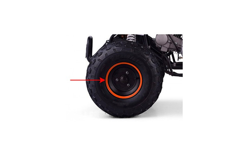 Jante 8" AV - 3 Trous - Noir/Orange pour quad enfant typhon 110cc et 125cc diamon motors