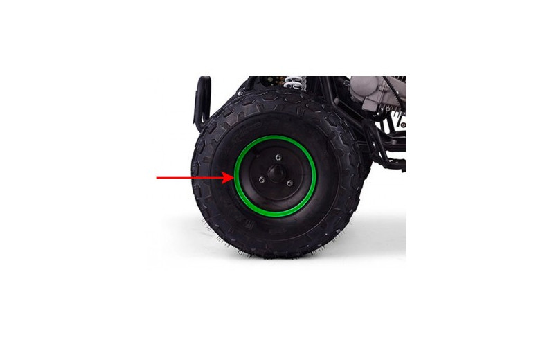 Jante 8" AV - 3 Trous - Noir/vert pour quad enfant typhon 110cc et 125cc diamon motors