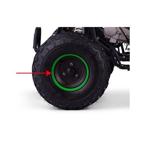 Jante 8" AV - 3 Trous - Noir/vert pour quad enfant typhon 110cc et 125cc diamon motors
