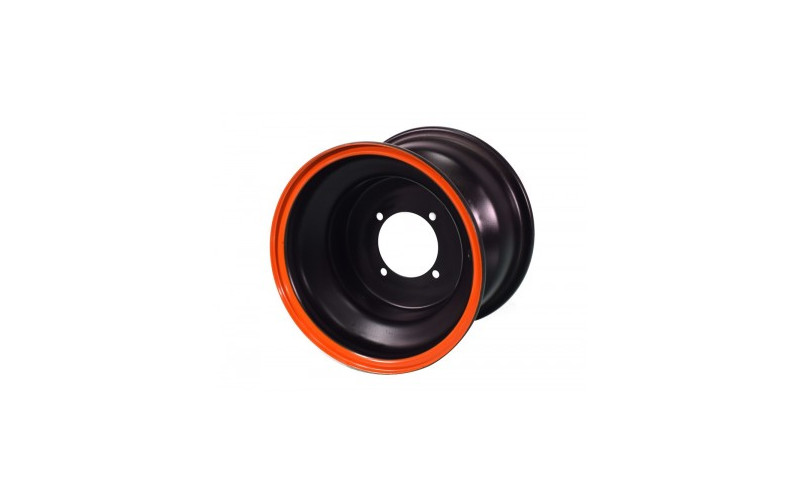 Jante 8" AV - 4 Trous - Noir/Orange pour typhon 110cc et 125cc diamon motors le mini rider