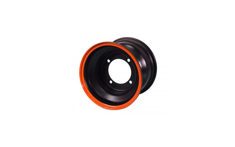 Jante 8" AR - 4 Trous - Noir/orange pour typhon 110cc et 125cc diamon motors le mini rider