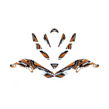 Kit déco - orange pour quad enfant thermique 110cc et 125cc typhon diamon motors le mini rider