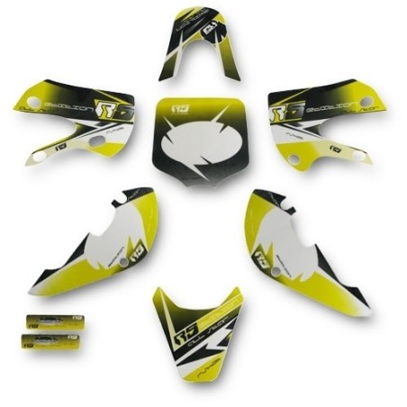 Pièces détachées Dirt bike, Pit bike Kit deco KLX RS Jaune LMR PARTS