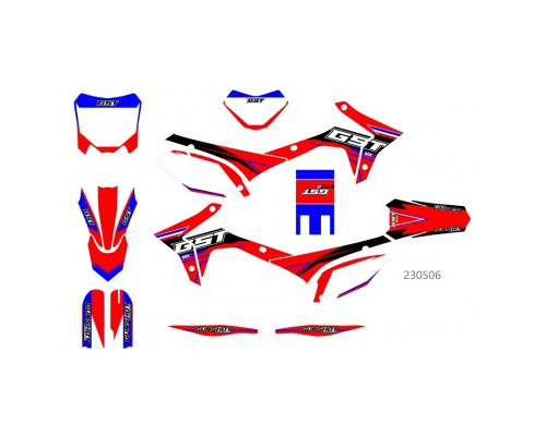 Kit déco GUNSHOT MX-1 et MX-2 pour motocross Gunshot MX-1 150cc à 250cc le mini rider