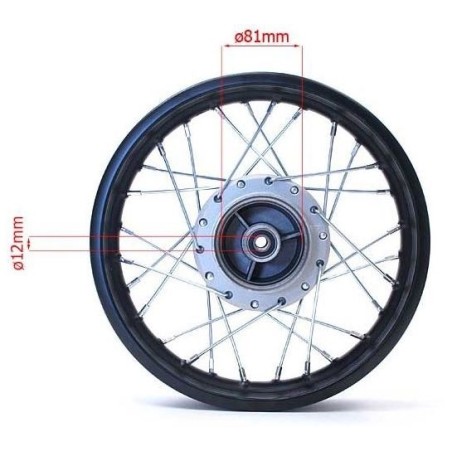Pièces détachées Dirt bike, Pit bike Jantes 10" avant - Tambour LMR PARTS