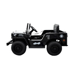 4x4 électrique enfant Jeep Willys noir, 4 moteurs 12v, télécommande parentale 2.4 Ghz Voitures électriques