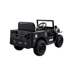 4x4 électrique enfant Jeep Willys noir, 4 moteurs 12v, télécommande parentale 2.4 Ghz Voitures électriques