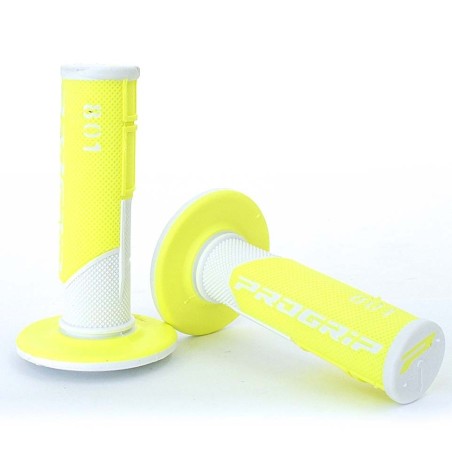 Pièces détachées Dirt bike, Pit bike Poignées progrip blanc/jaune Progrip