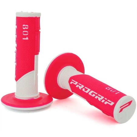 Pièces détachées Dirt bike, Pit bike Poignées progrip blanc/rose Progrip