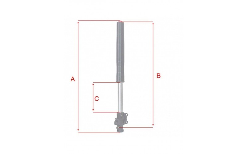 Tube Suspensions inversÃ©e DorÃ© Ã¸45/48mm - 665mm axe Ã¸12mm