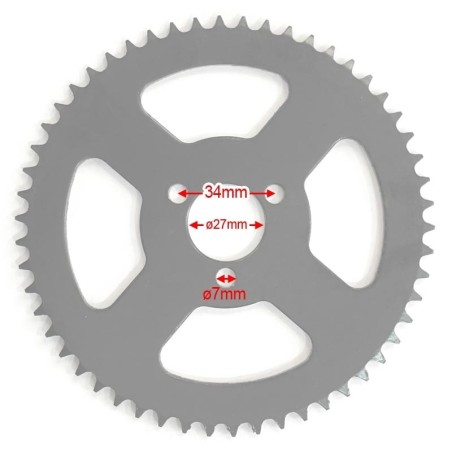 Pièces détachées Dirt bike, Pit bike Couronnes et pignons Pocket bike TF8 Ã¸27mm - 54 dents LMR PARTS