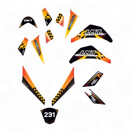Pièces pocket quad Kit déco complet pocket quad 49cc / 800w dégradé jaune orange LMR PARTS