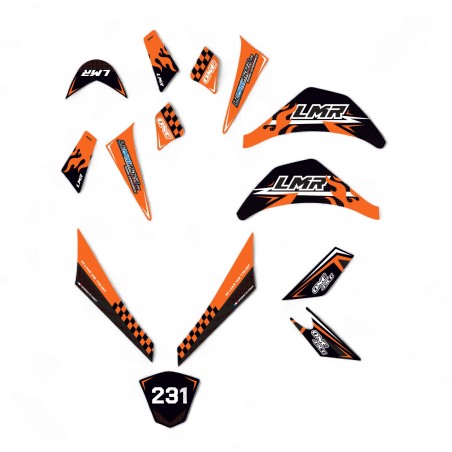 Pièces pocket quad Kit déco complet pocket quad 49cc / 800w orange LMR PARTS