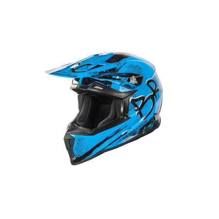 Casque enfant cross Kimo bro v2 brillant bleu