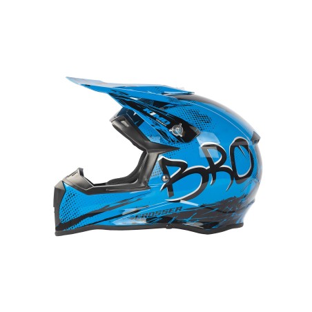 Casque enfant cross Kimo bro v2 brillant bleu