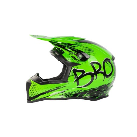 Casque enfant cross Kimo bro v2 brillant vert
