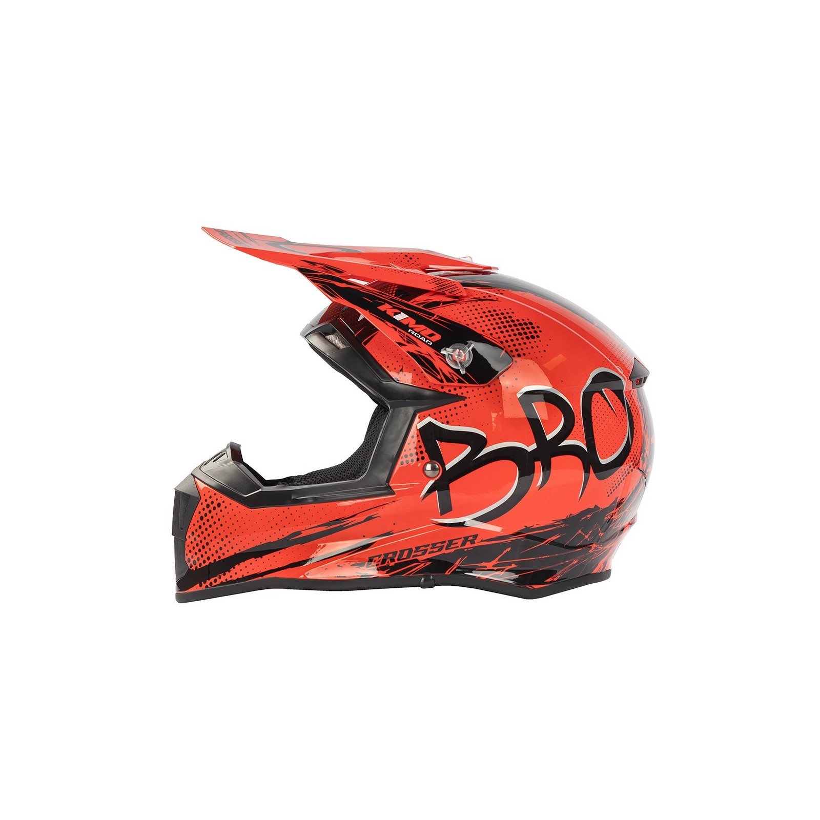 Casque enfant cross Kimo bro v2 brillant rouge