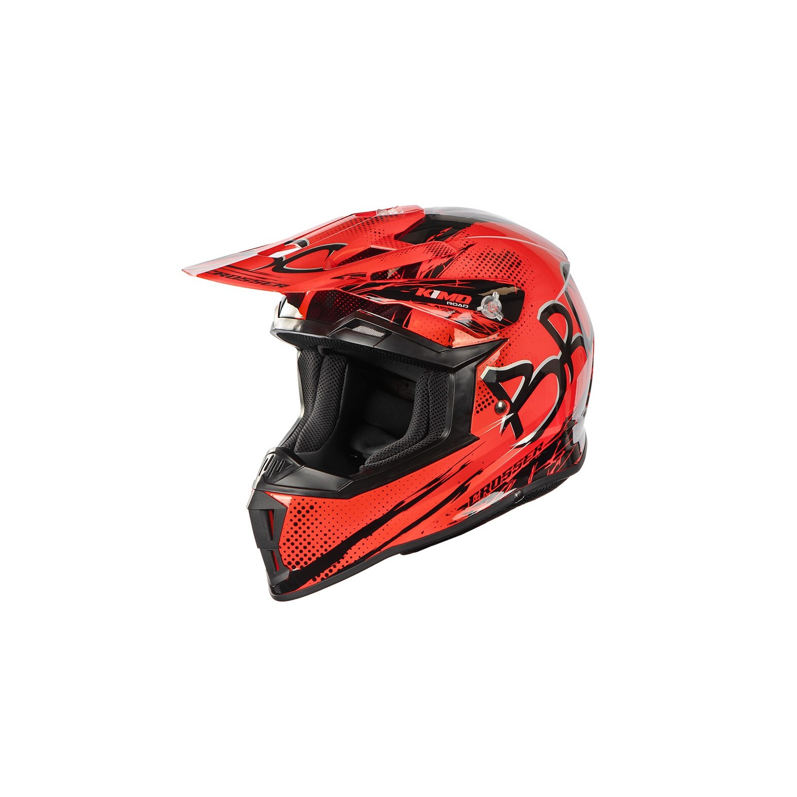 Casque enfant cross Kimo bro v2 brillant rouge