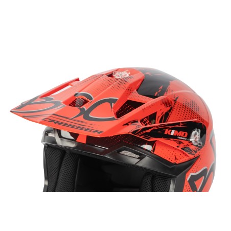 Casque enfant cross Kimo bro v2 brillant rouge