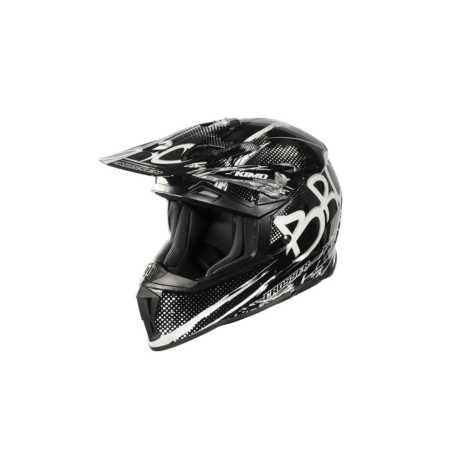 Casque enfant cross Kimo bro v2 brillant noir