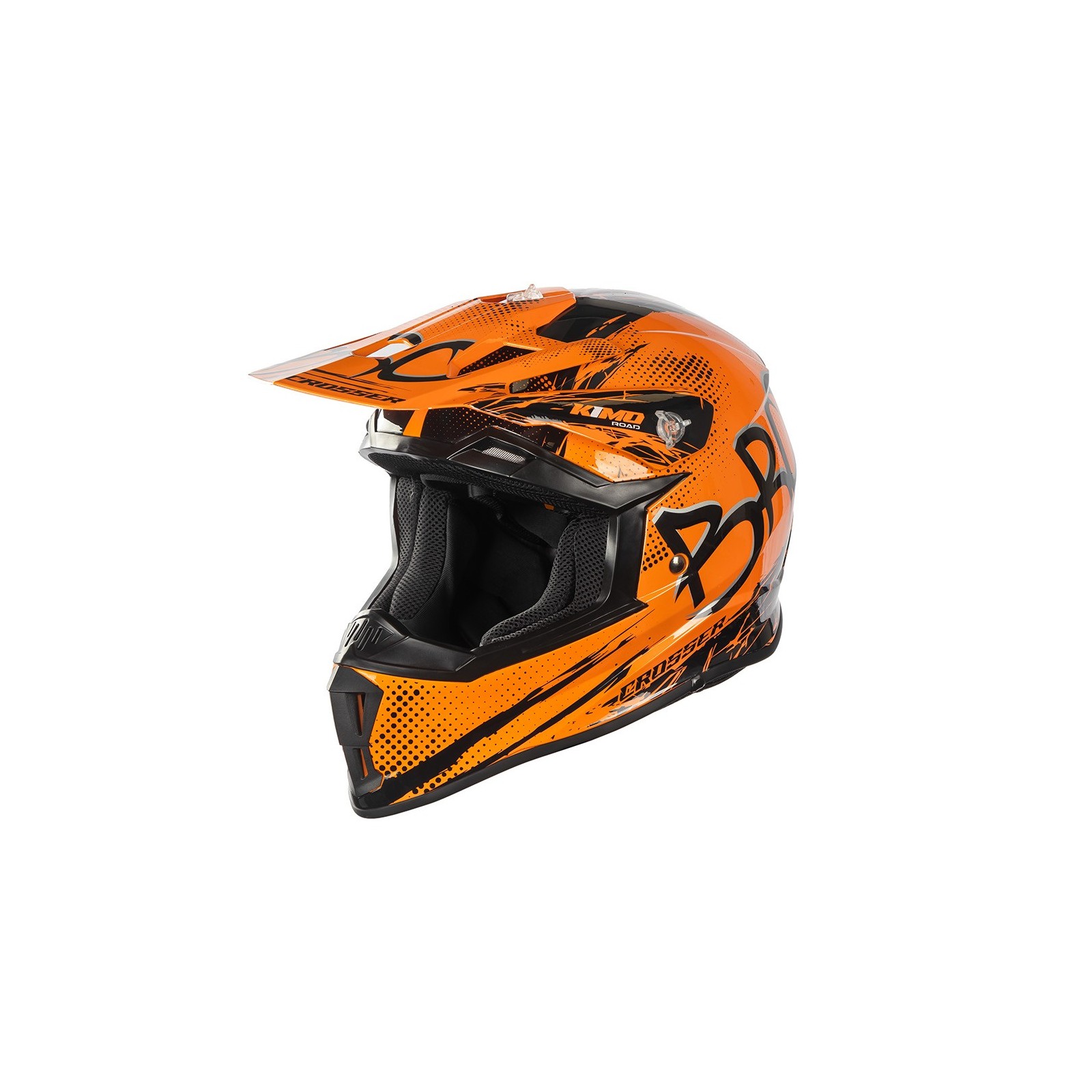 Casque enfant cross Kimo bro v2 brillant orange