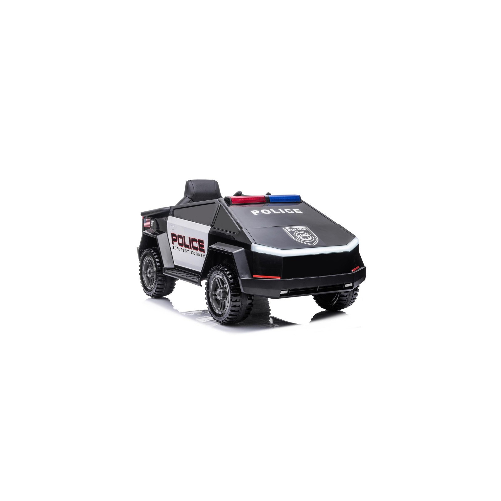 Voiture électrique enfant Tesla Cybertruck Police 12V, 2 moteurs 45w Voitures électriques