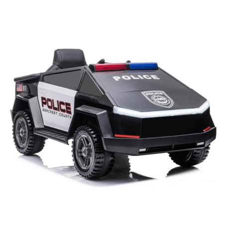 Voiture électrique enfant Tesla Cybertruck Police 12V, 2 moteurs 45w Voitures électriques