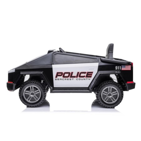 Voiture électrique enfant Tesla Cybertruck Police 12V, 2 moteurs 45w Voitures électriques