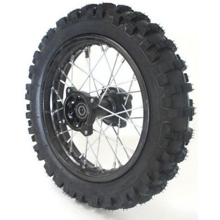 Pièces détachées Dirt bike, Pit bike Roue complète arrière 14" acier - axe 12mm LMR PARTS