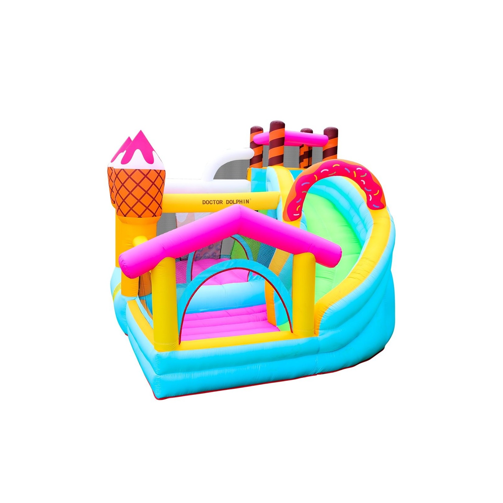 Château Gonflable Jump Icecream avec Toboggan & Piscine à Balles