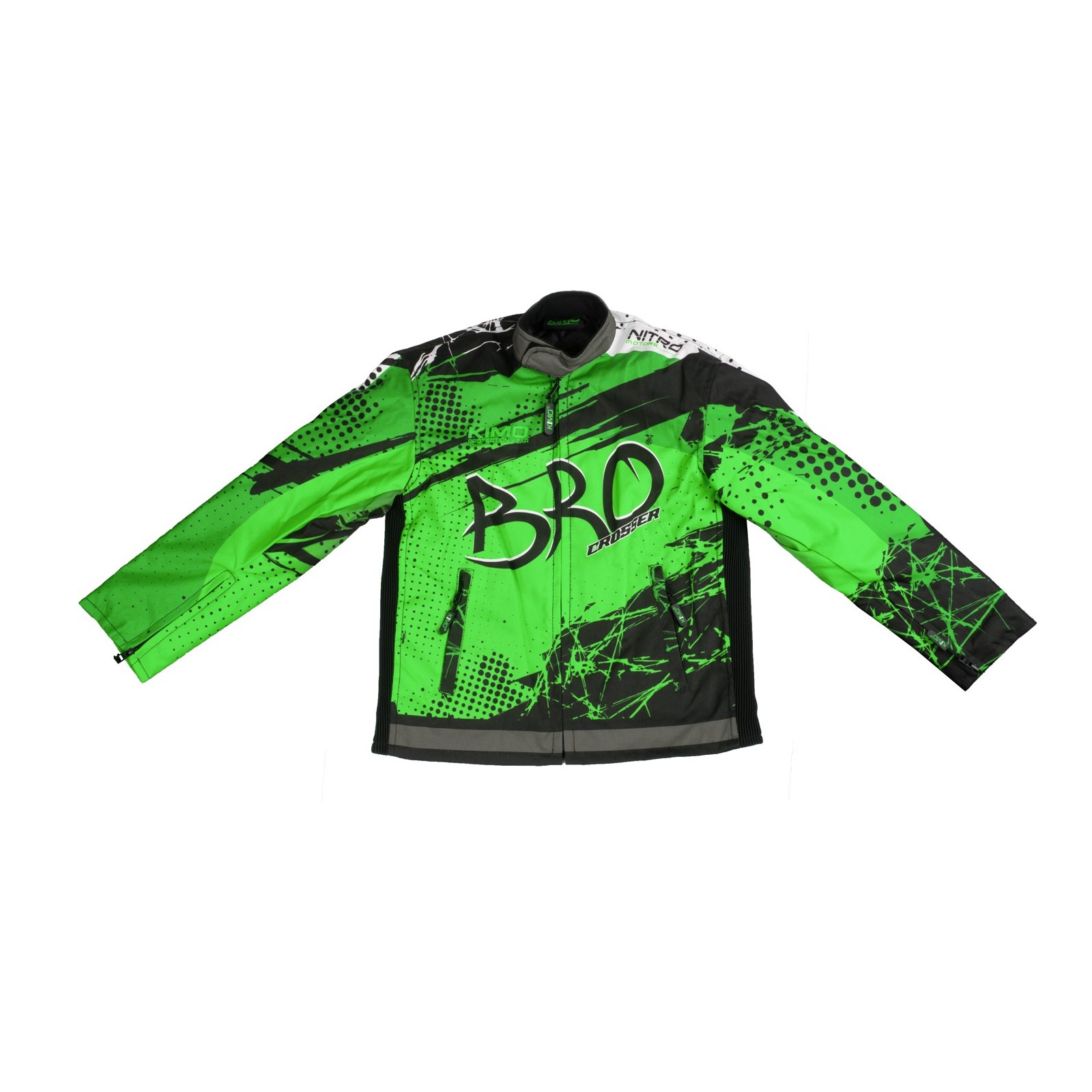 Veste Motocross Enfant KIMO BRO vert avec Protections intégrées