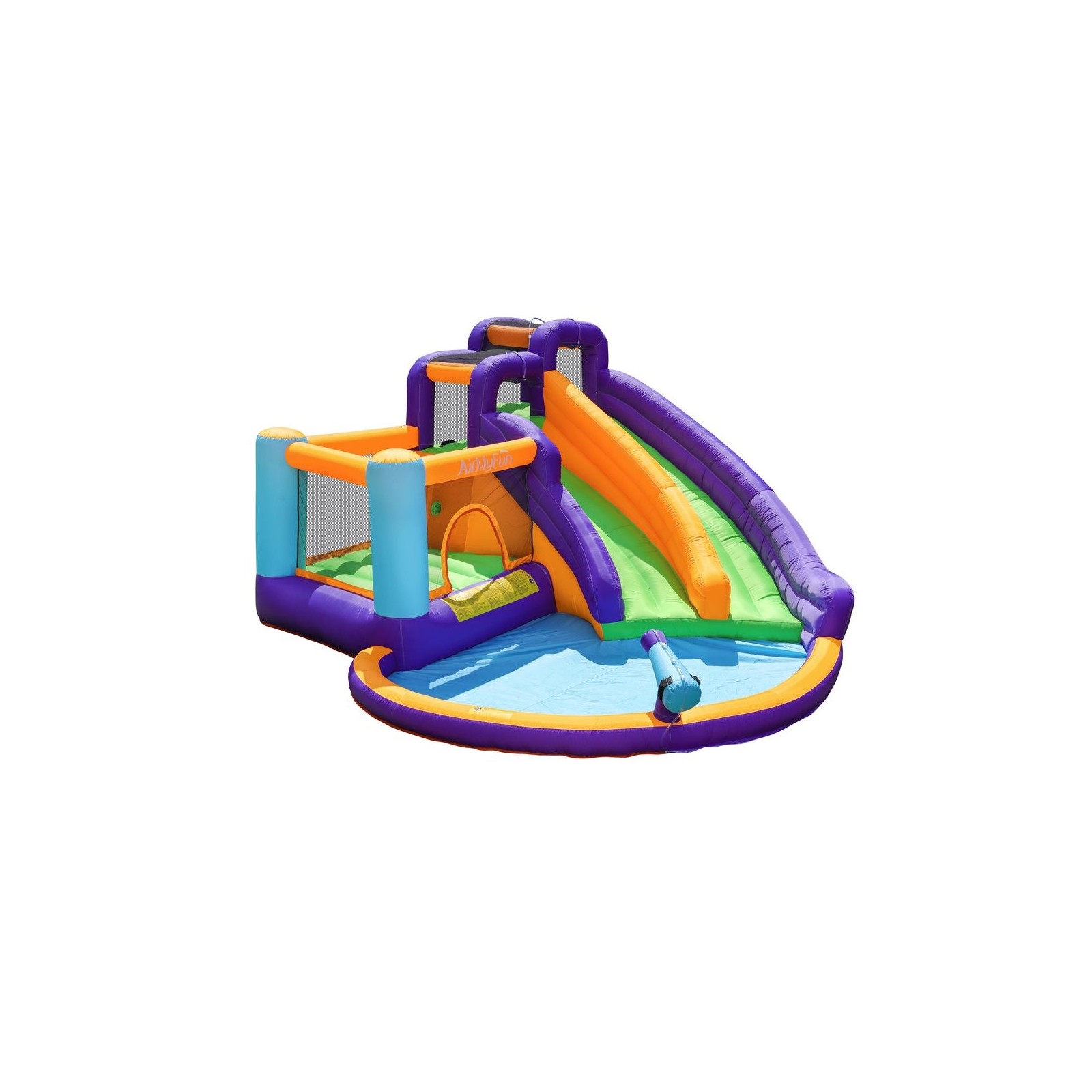 Château gonflable aquatique enfant avec aire de jeux et souffleur 750w