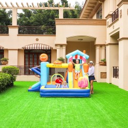 Château Gonflable avec Toboggan, aire de jeux et souffleur 450w